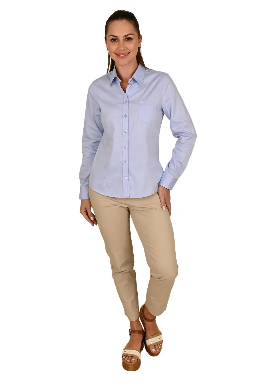 Blusa Oxford manga larga
